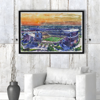 Huntington Bank Stadium, Minnesota Football Painting Stadium Watercolor, Sport Gift Art, Framed Canvas Print Wall Art