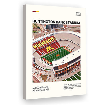 Huntington Bank Stadium Print, Minnesota Golden Gophers Stadium Canvas Art, Fan Gifts, Sport Art, Canvas Print Wall Art
