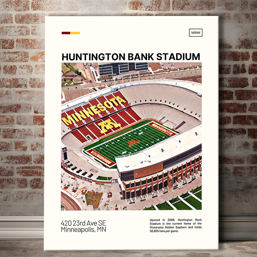 Huntington Bank Stadium Print, Minnesota Golden Gophers Stadium Canvas Art, Fan Gifts, Sport Art, Canvas Print Wall Art