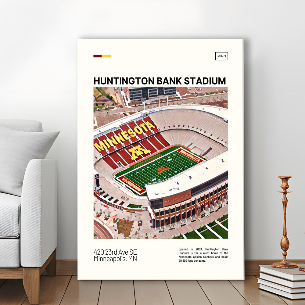 Huntington Bank Stadium Print, Minnesota Golden Gophers Stadium Canvas Art, Fan Gifts, Sport Art, Canvas Print Wall Art