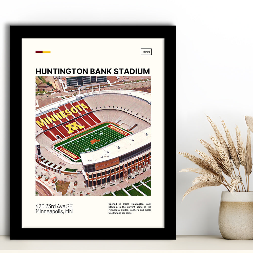 Huntington Bank Stadium Print, Minnesota Golden Gophers Stadium Art, Gifts for him, Sport Art, Framed Art Print Wall Decor