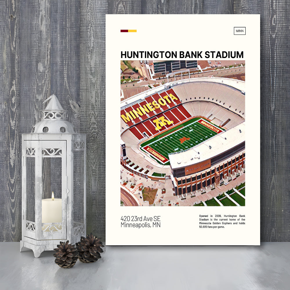 Huntington Bank Stadium Print, Minnesota Golden Gophers Stadium Canvas Art, Fan Gifts, Sport Art, Canvas Print Wall Art