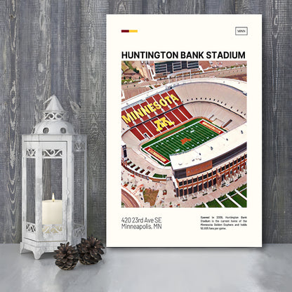 Huntington Bank Stadium Print, Minnesota Golden Gophers Stadium Canvas Art, Fan Gifts, Sport Art, Canvas Print Wall Art