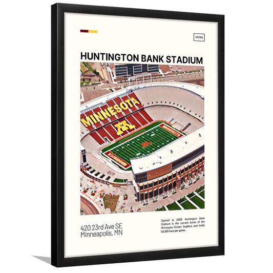 Huntington Bank Stadium Print, Minnesota Golden Gophers Stadium Art, Gifts for him, Sport Art, Framed Art Print Wall Decor