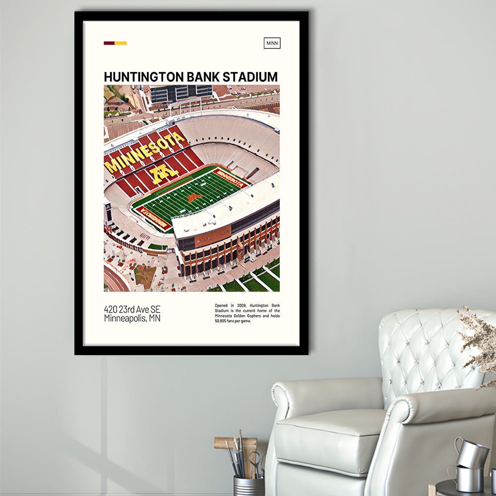 Huntington Bank Stadium Print, Minnesota Golden Gophers Stadium Art, Gifts for him, Sport Art, Framed Art Print Wall Decor