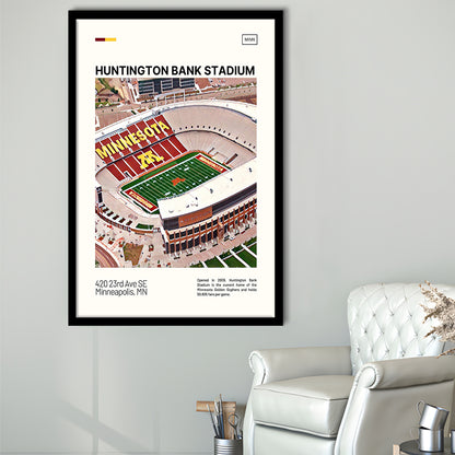 Huntington Bank Stadium Print, Minnesota Golden Gophers Stadium Art, Gifts for him, Sport Art, Framed Art Print Wall Decor