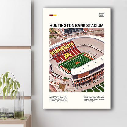 Huntington Bank Stadium Print, Minnesota Golden Gophers Stadium Canvas Art, Fan Gifts, Sport Art, Canvas Print Wall Art