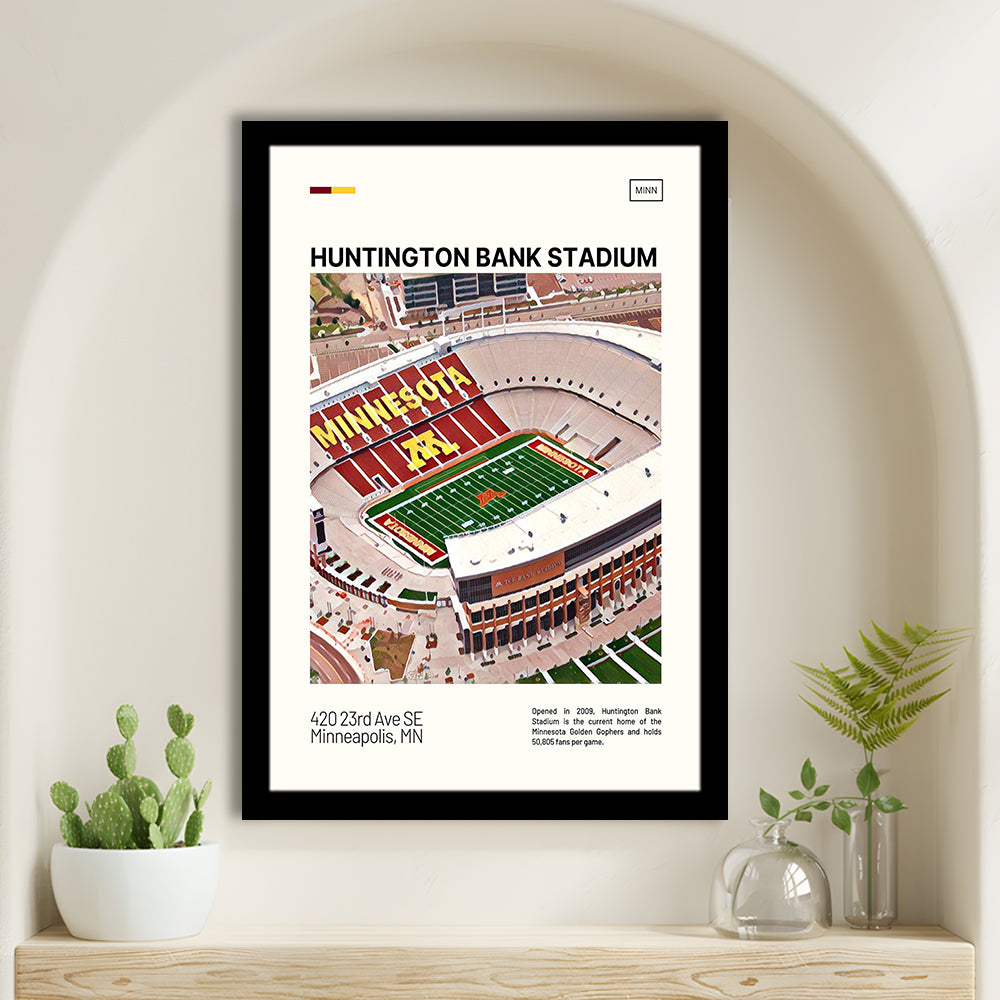 Huntington Bank Stadium Print, Minnesota Golden Gophers Stadium Art, Gifts for him, Sport Art, Framed Art Print Wall Decor