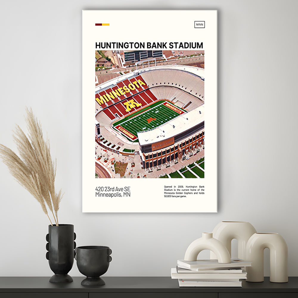 Huntington Bank Stadium Print, Minnesota Golden Gophers Stadium Canvas Art, Fan Gifts, Sport Art, Canvas Print Wall Art