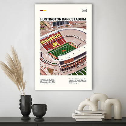 Huntington Bank Stadium Print, Minnesota Golden Gophers Stadium Canvas Art, Fan Gifts, Sport Art, Canvas Print Wall Art
