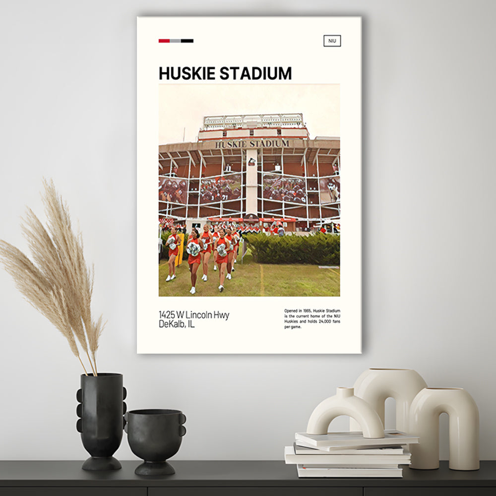 Huskie Stadium Print, NIU Huskies Stadium Canvas Art, Fan Gifts, Sport Art, Canvas Print Wall Art