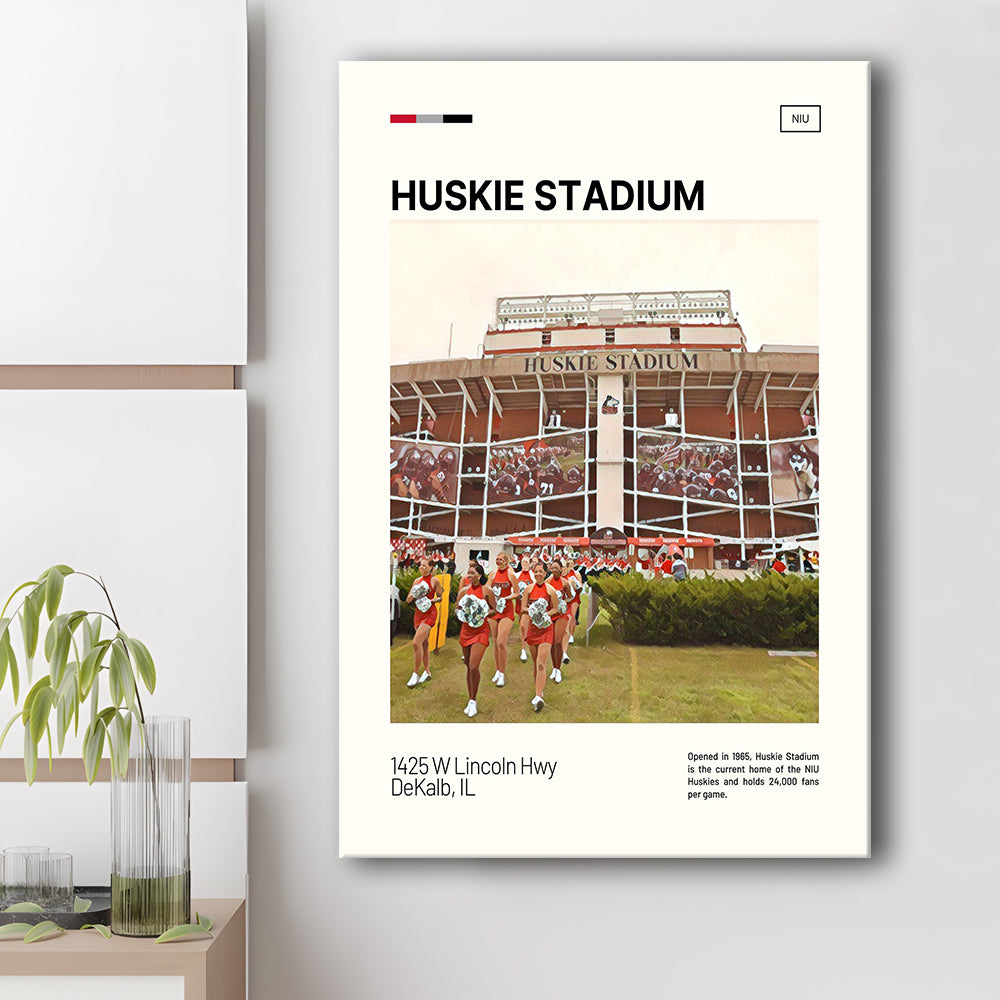 Huskie Stadium Print, NIU Huskies Stadium Canvas Art, Fan Gifts, Sport Art, Canvas Print Wall Art