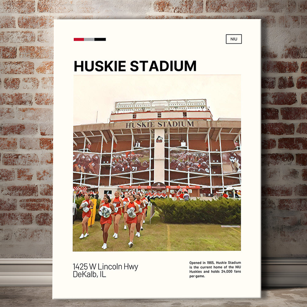 Huskie Stadium Print, NIU Huskies Stadium Canvas Art, Fan Gifts, Sport Art, Canvas Print Wall Art