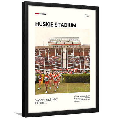 Huskie Stadium Print, NIU Huskies Stadium Art, Gifts for him, Sport Art, Framed Art Print Wall Decor