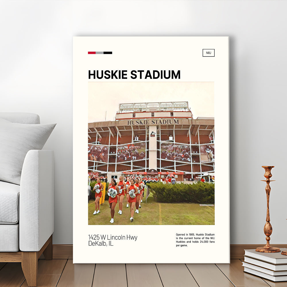 Huskie Stadium Print, NIU Huskies Stadium Canvas Art, Fan Gifts, Sport Art, Canvas Print Wall Art