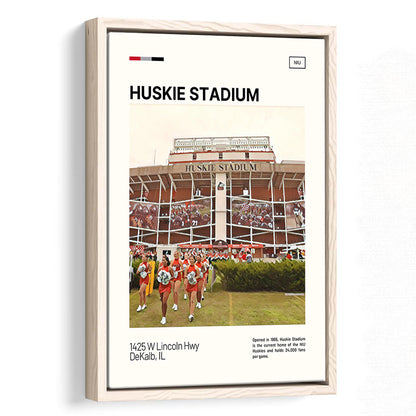 Huskie Stadium Print, NIU Huskies Stadium Canvas Art, Man Cave Gift, Floating Framed Canvas Print Wall Art