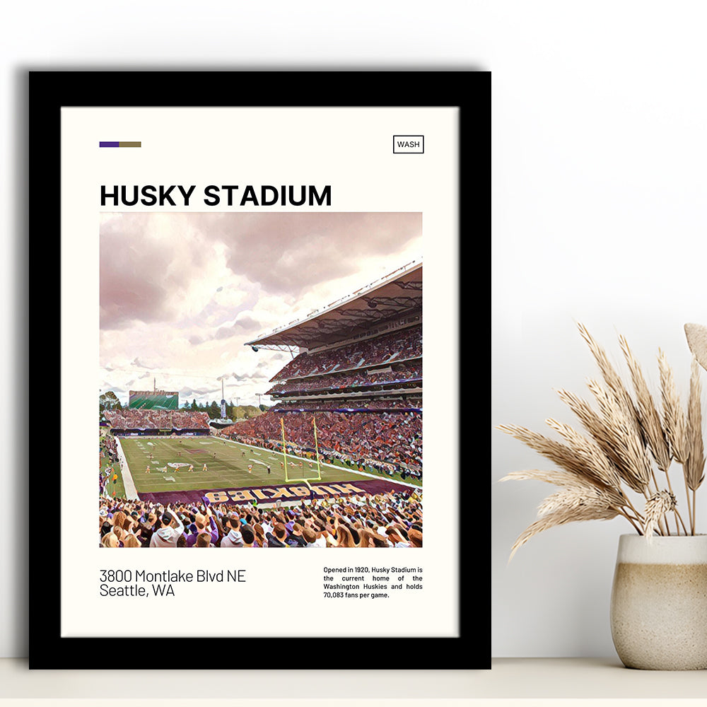 Husky Stadium Print, Washington Huskies Stadium Art, Gifts for him, Sport Art, Framed Art Print Wall Decor