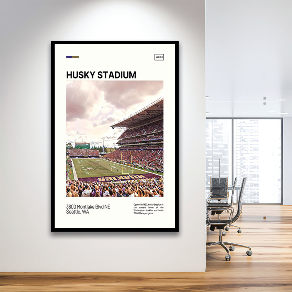 Husky Stadium Print, Washington Huskies Stadium Art, Gifts for him, Sport Art, Framed Art Print Wall Decor