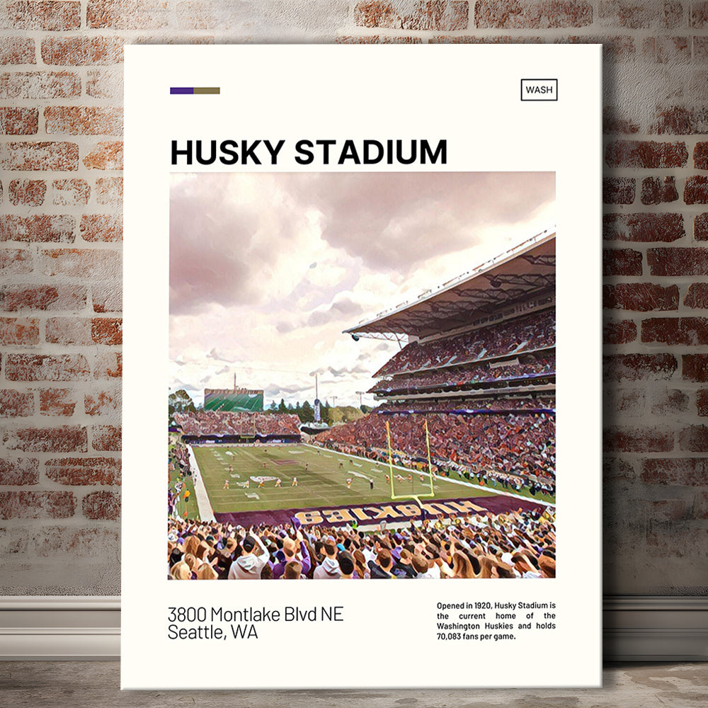 Husky Stadium Print, Washington Huskies Stadium Canvas Art, Fan Gifts, Sport Art, Canvas Print Wall Art