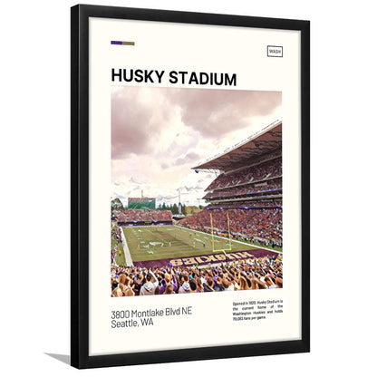 Husky Stadium Print, Washington Huskies Stadium Art, Gifts for him, Sport Art, Framed Art Print Wall Decor