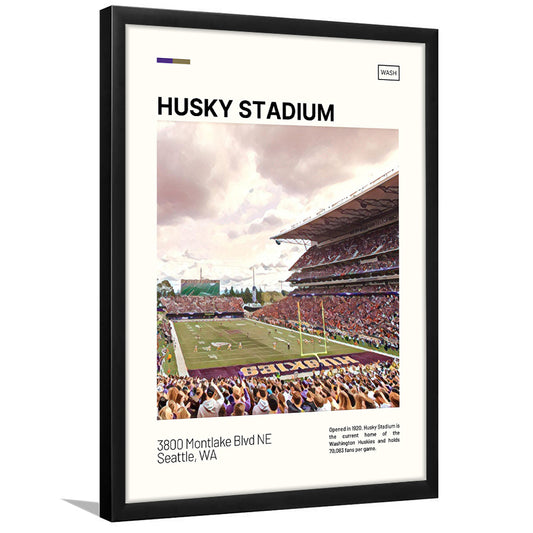 Husky Stadium Print, Washington Huskies Stadium Art, Gifts for him, Sport Art, Framed Art Print Wall Decor