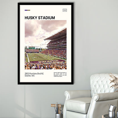 Husky Stadium Print, Washington Huskies Stadium Art, Gifts for him, Sport Art, Framed Art Print Wall Decor