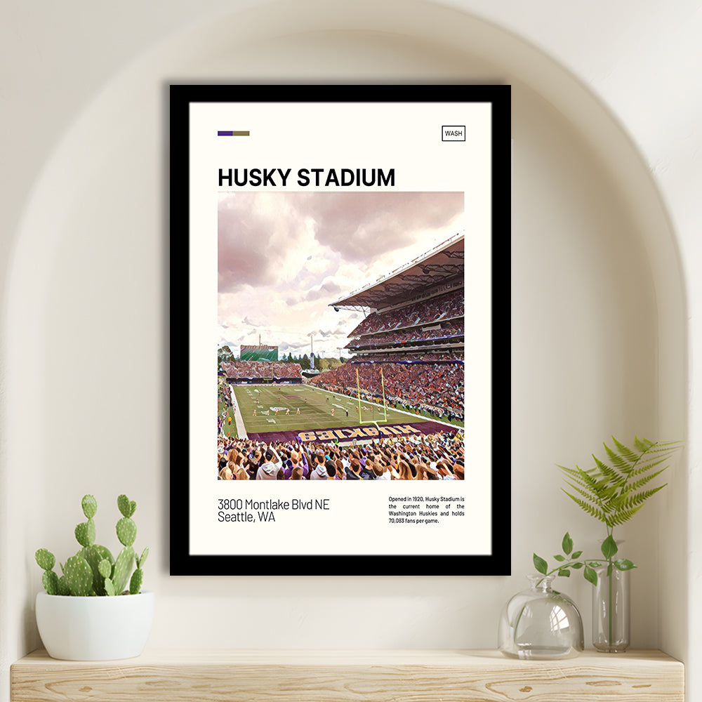 Husky Stadium Print, Washington Huskies Stadium Art, Gifts for him, Sport Art, Framed Art Print Wall Decor