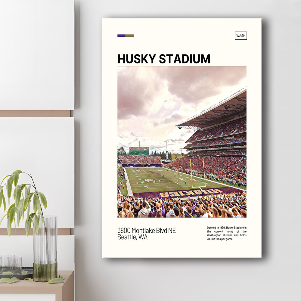 Husky Stadium Print, Washington Huskies Stadium Canvas Art, Fan Gifts, Sport Art, Canvas Print Wall Art
