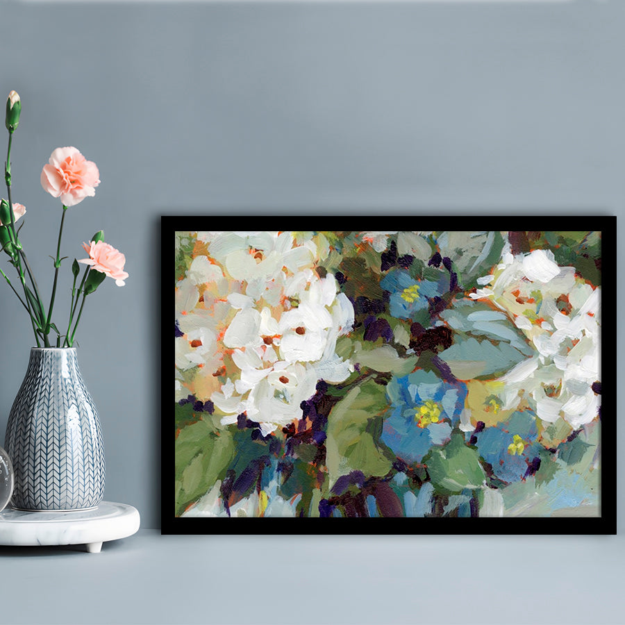 Hydrangea Arrangement LargeArt Prints Floating Frame Wall Art Print, Framed Art Print, Picture Framed