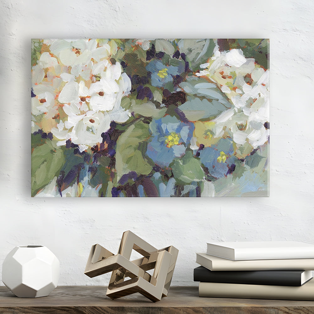 Hydrangea Arrangement Large Stretched Canvas Floating Frame Wall Art Print, Cavas Print Wall Art Hom Decor