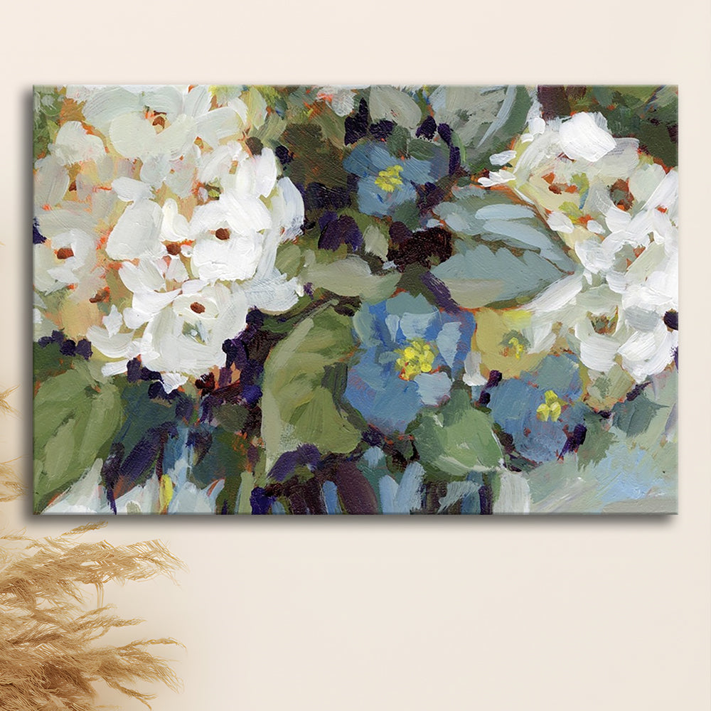 Hydrangea Arrangement Large Stretched Canvas Floating Frame Wall Art Print, Cavas Print Wall Art Hom Decor
