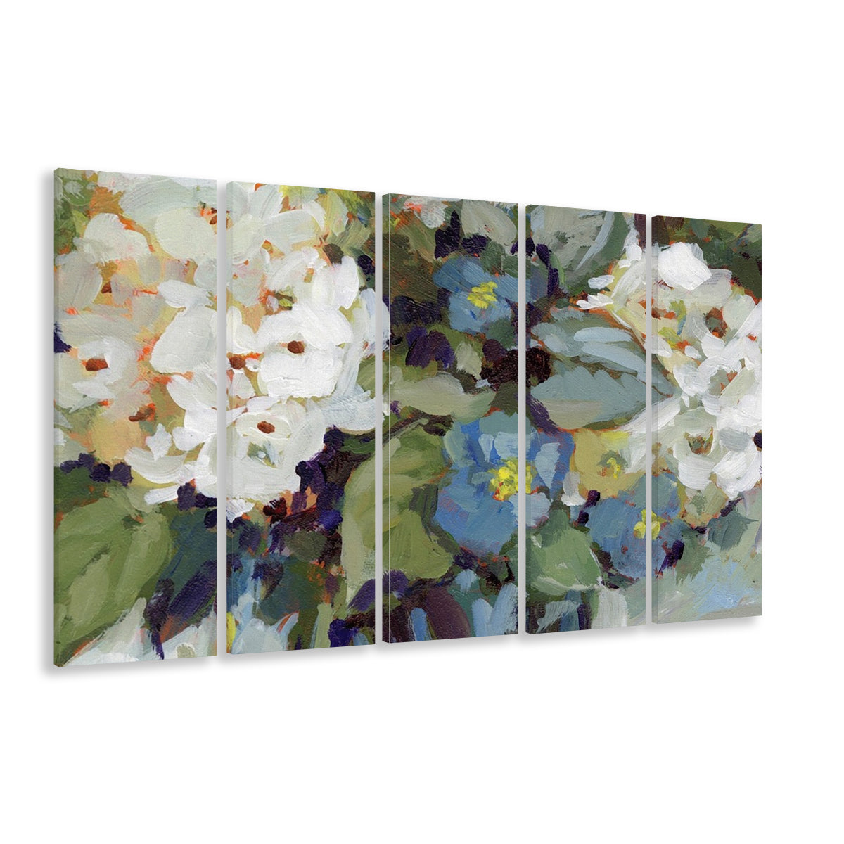 Hydrangea Arrangement Large Stretched Canvas Floating Frame Wall Art Print, 5 Piece B Extra Large Cavas Print Wall Art Decor