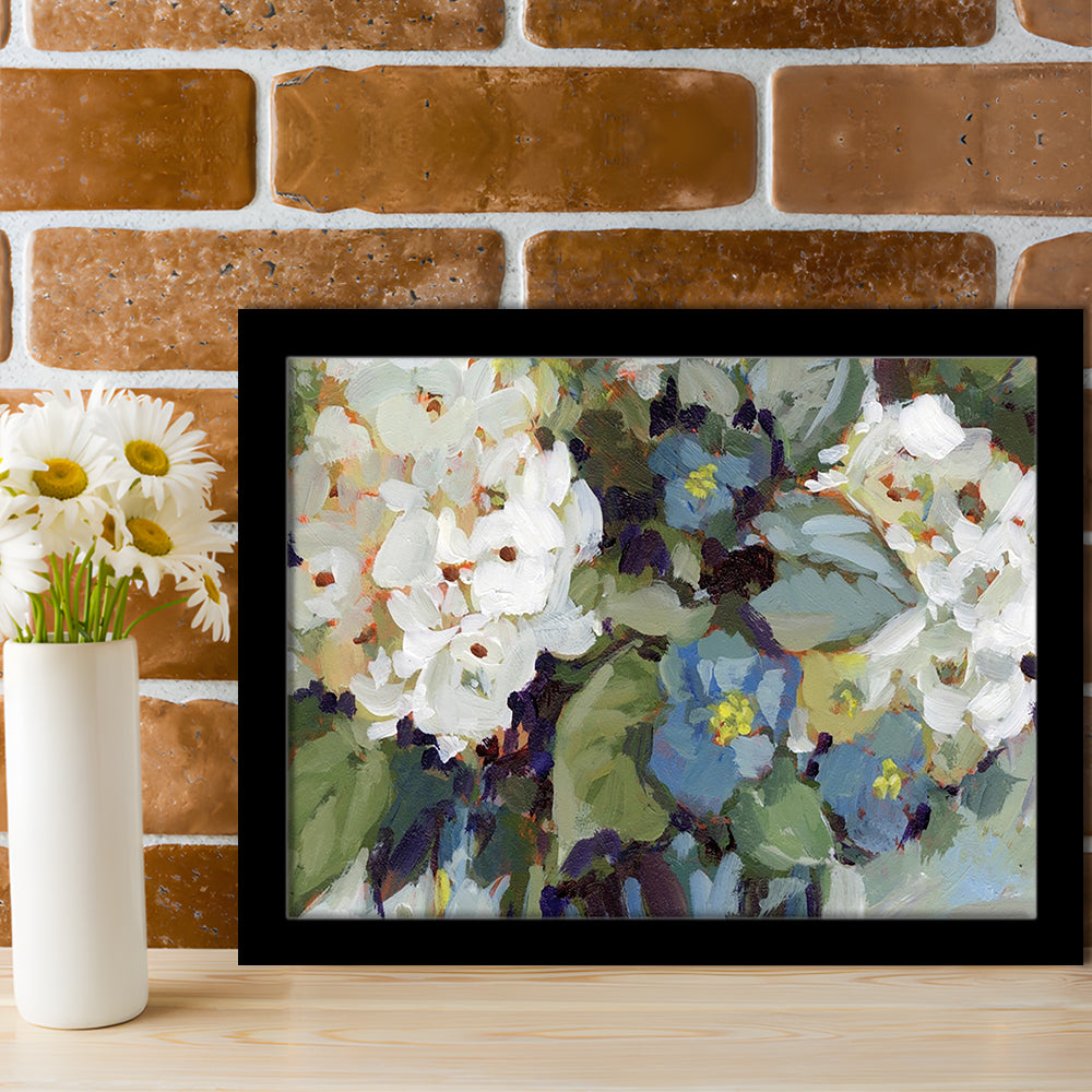 Hydrangea Arrangement LargeArt Prints Floating Frame Wall Art Print, Framed Art Print, Picture Framed