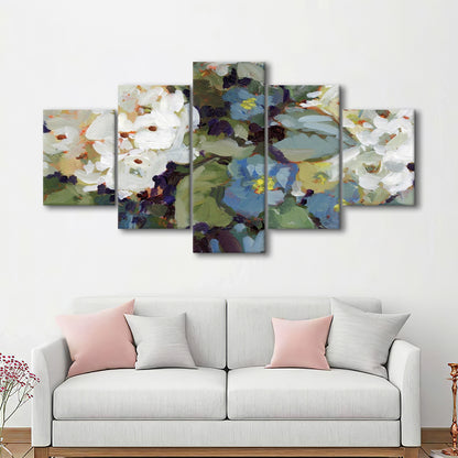 Hydrangea Arrangement Large Stretched Canvas Floating Frame Wall Art Print, 5 Piece Large Cavas Print Wall Art