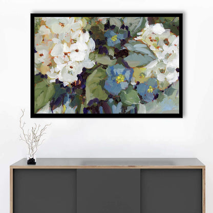 Hydrangea Arrangement LargeArt Prints Floating Frame Wall Art Print, Framed Art Print, Picture Framed