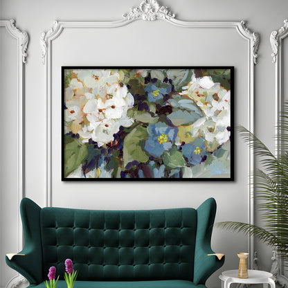 Hydrangea Arrangement LargeArt Prints Floating Frame Wall Art Print, Framed Art Print, Picture Framed