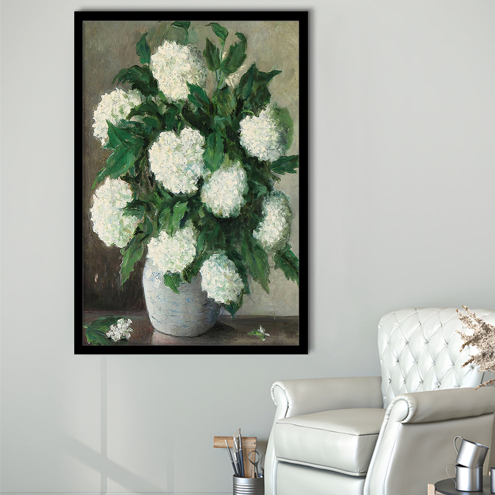 Hydrangeas Still Life Vintage Art Print Antique Art, Framed Art Print Wall Decor, Picture Framed