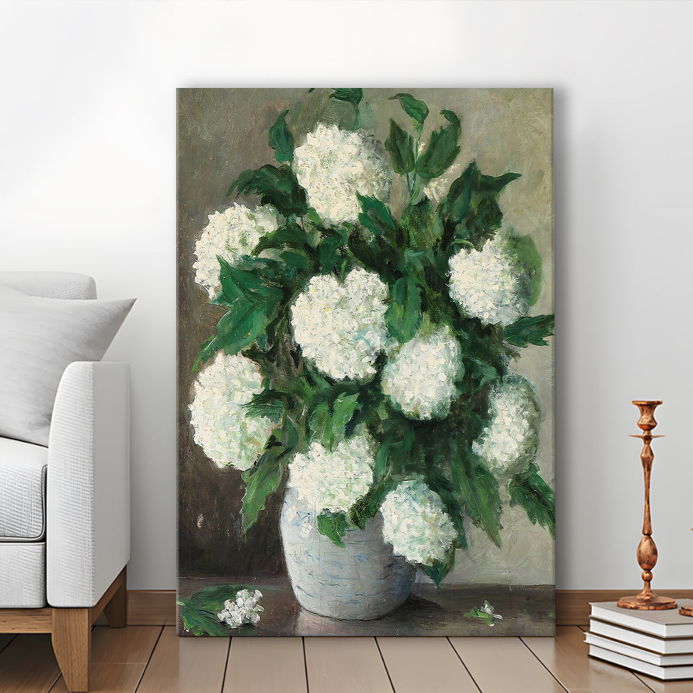 Hydrangeas Still Life Vintage Art Print Antique Art, Canvas Print Wall Art, Wall Decor, Painting Canvas
