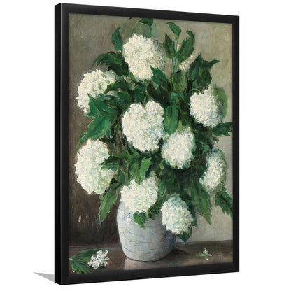 Hydrangeas Still Life Vintage Art Print Antique Art, Framed Art Print Wall Decor, Picture Framed