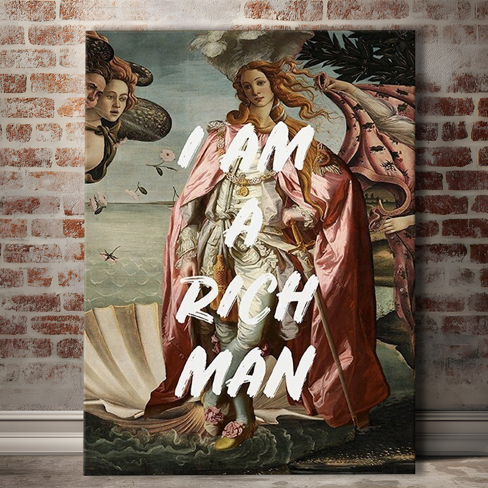 I Am A Rich Man Print Venus Feminist Wall Print Altered Art Quote Venus Print, Canvas Prints Wall Art