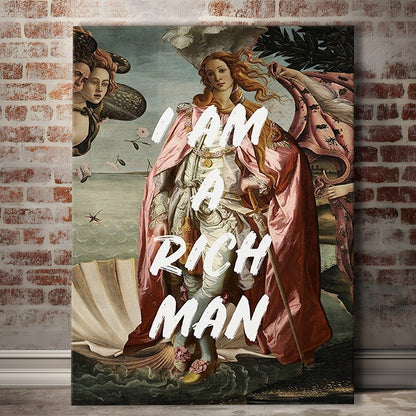 I Am A Rich Man Print Venus Feminist Wall Print Altered Art Quote Venus Print, Canvas Prints Wall Art
