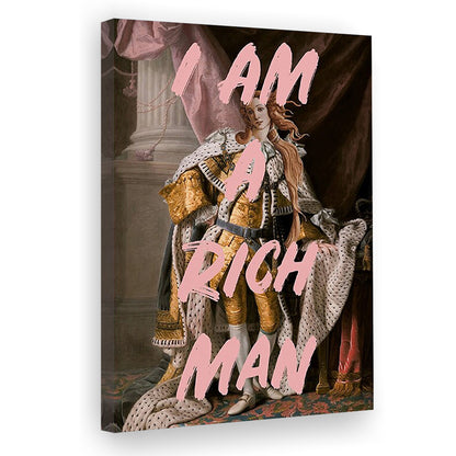 I Am A Rich Man Quote Print Printed Wall Art Venus Print, Canvas Prints Wall Art