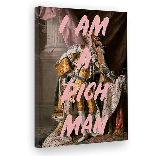 I Am A Rich Man Quote Print Printed Wall Art Venus Print, Canvas Prints Wall Art