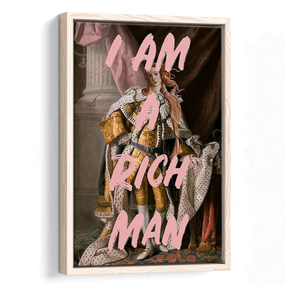 I Am A Rich Man Quote Print Printed Wall Art Venus Print, Framed Canvas Prints Wall Art