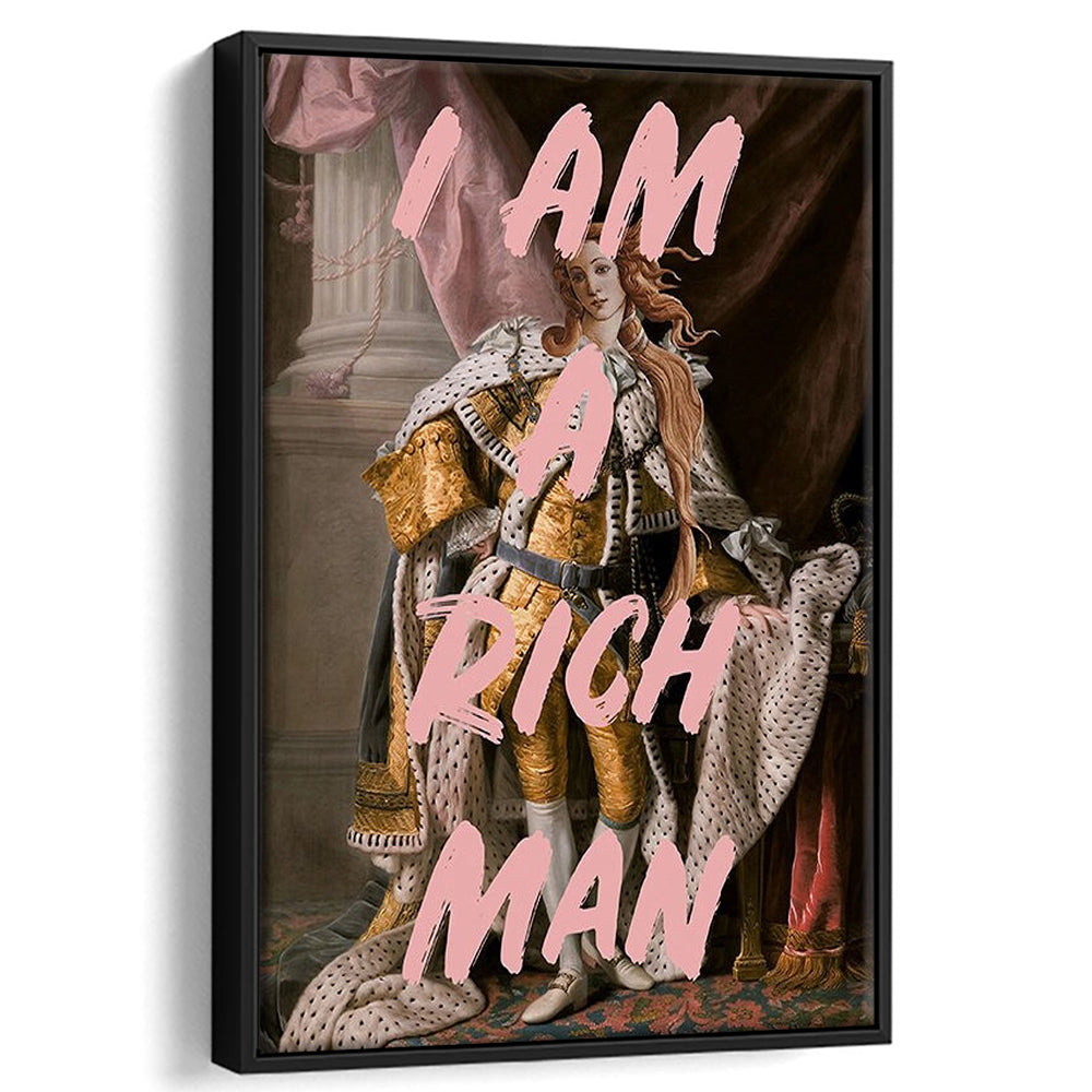 I Am A Rich Man Quote Print Printed Wall Art Venus Print, Framed Canvas Prints Wall Art
