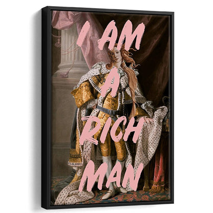 I Am A Rich Man Quote Print Printed Wall Art Venus Print, Framed Canvas Prints Wall Art