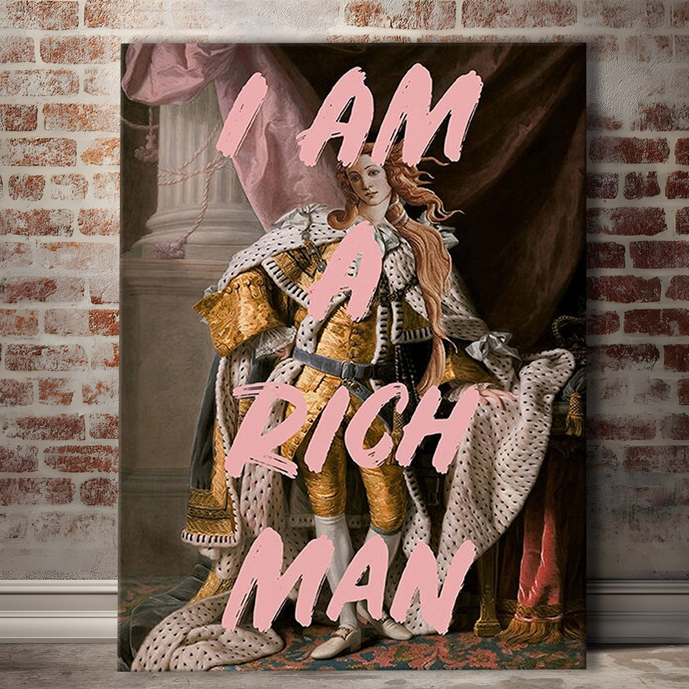 I Am A Rich Man Quote Print Printed Wall Art Venus Print, Canvas Prints Wall Art