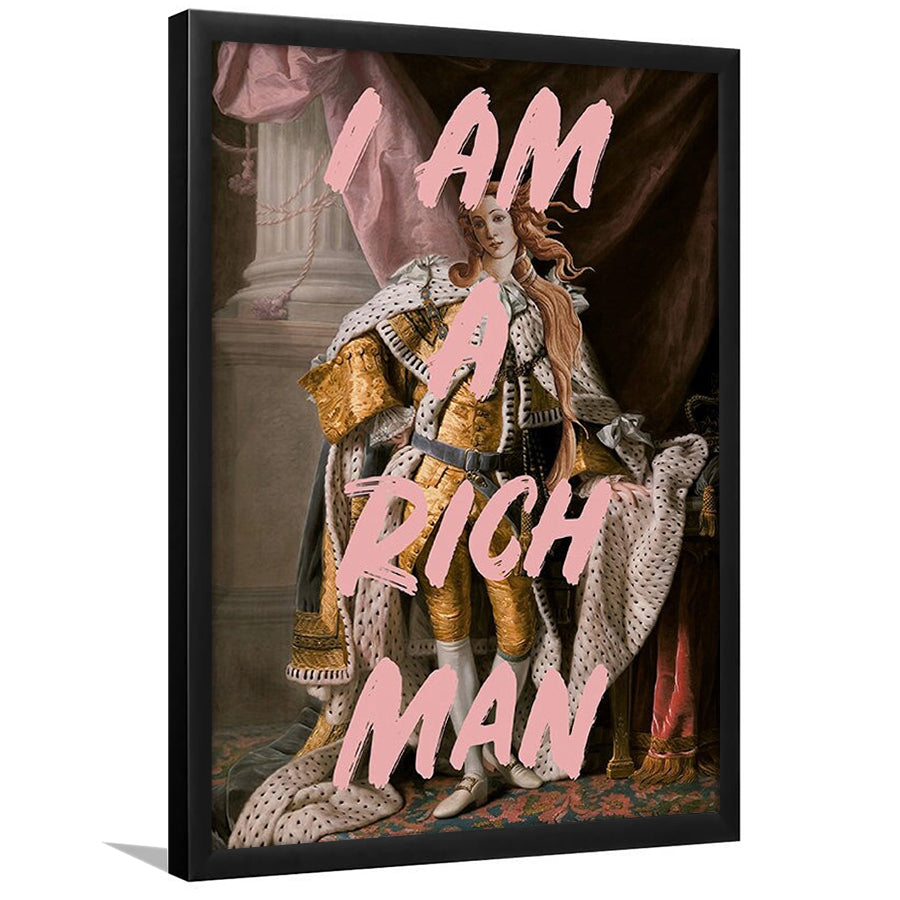 I Am A Rich Man Quote Print Printed Wall Art Venus Print, Framed Art Prints Wall Decor