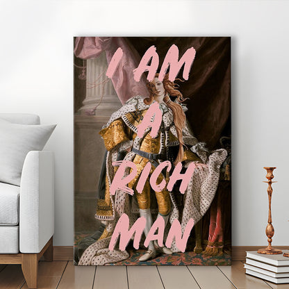 I Am A Rich Man Quote Print Printed Wall Art Venus Print, Canvas Prints Wall Art