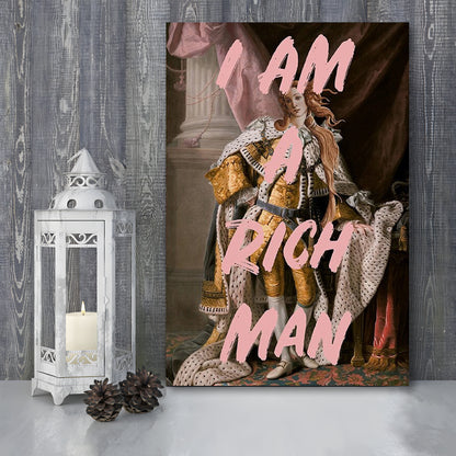 I Am A Rich Man Quote Print Printed Wall Art Venus Print, Canvas Prints Wall Art
